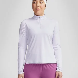Haut à manches longues Seeker 1/4 zip pour femme - Lilas